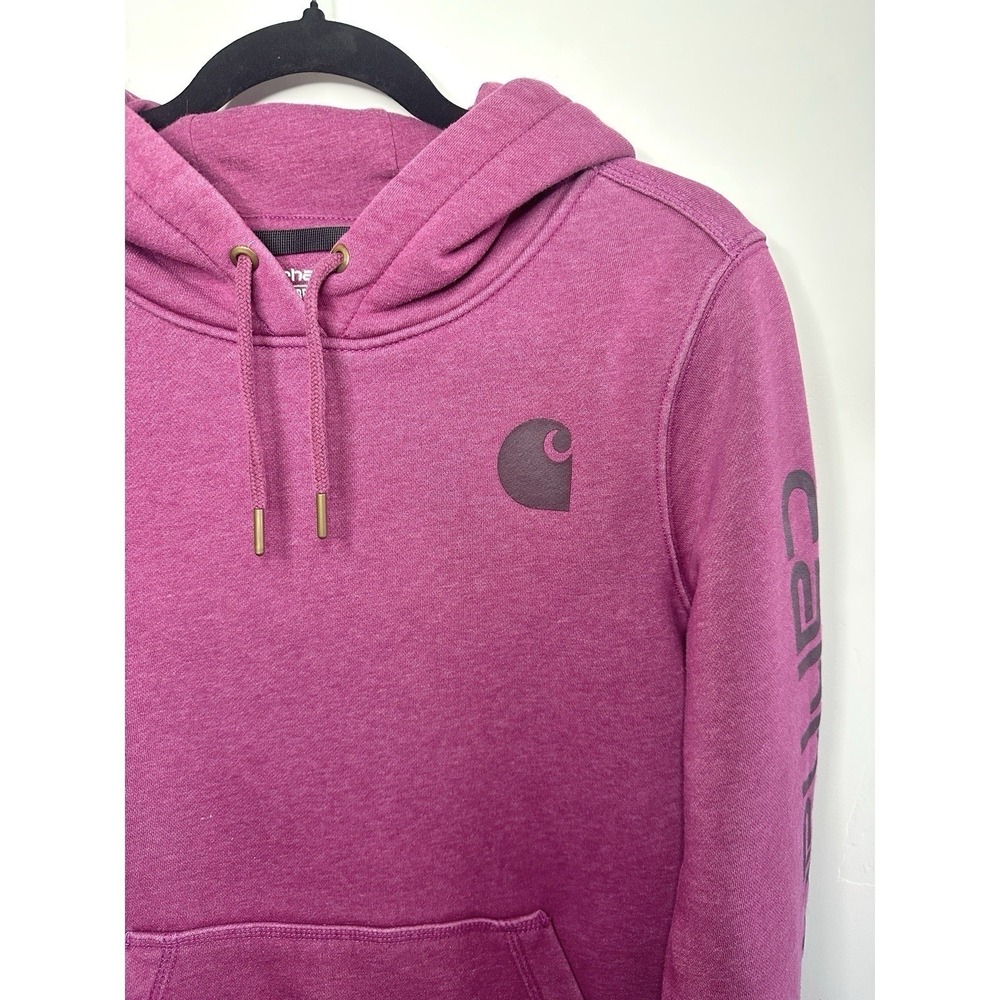 Carhartt Women's Clarksburg Hoodie Berry Pink Heather Medium Workwear Streetwear - Picture 5 of 16